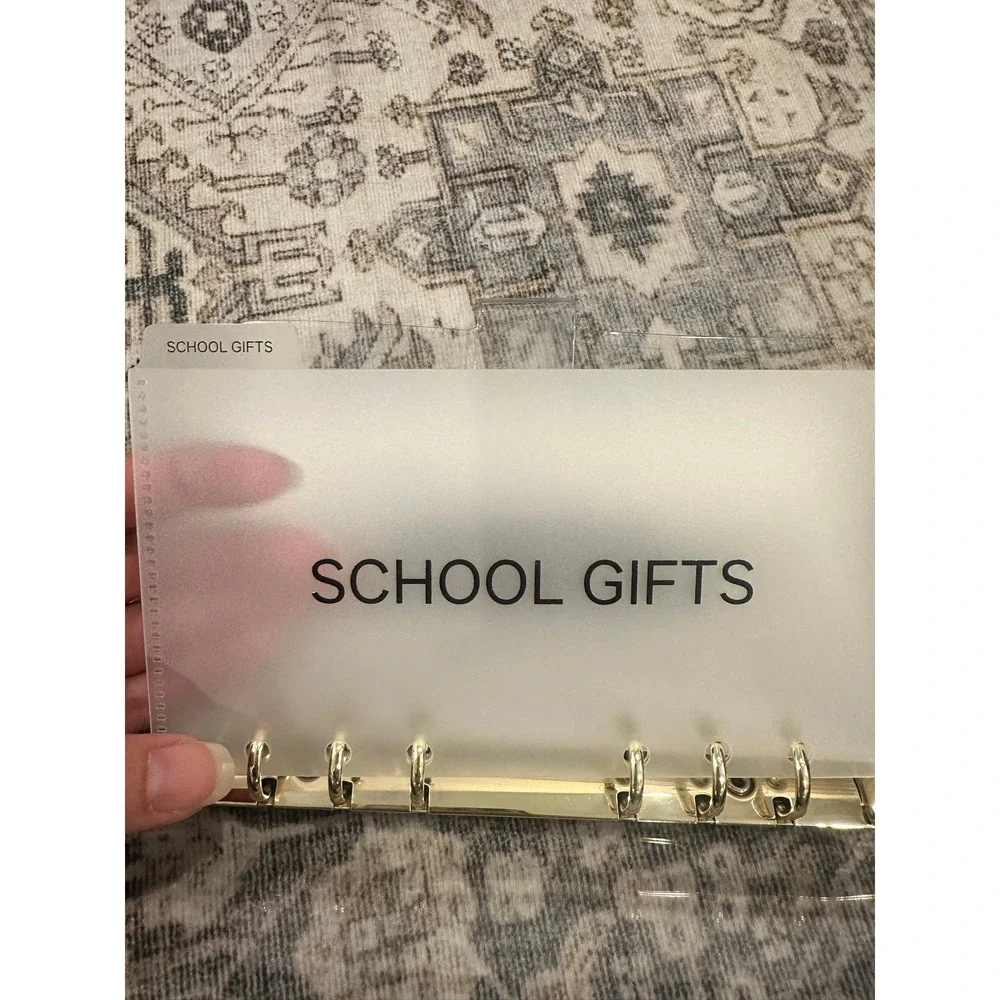Back to School Budget Binder A6 Clear Binder with Gold Hardware | Cash Envelope